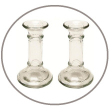 Glass candle holder 13cm